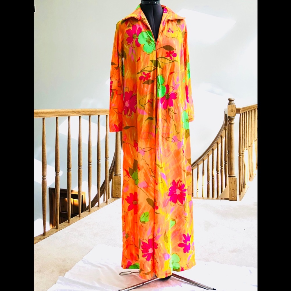 Vintage Orange, Pink, Lime Lounge Dress